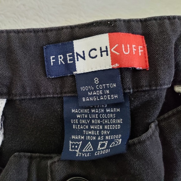 French Kuff Black 100% Cotton Capris Size 8 - Picture 3 of 6